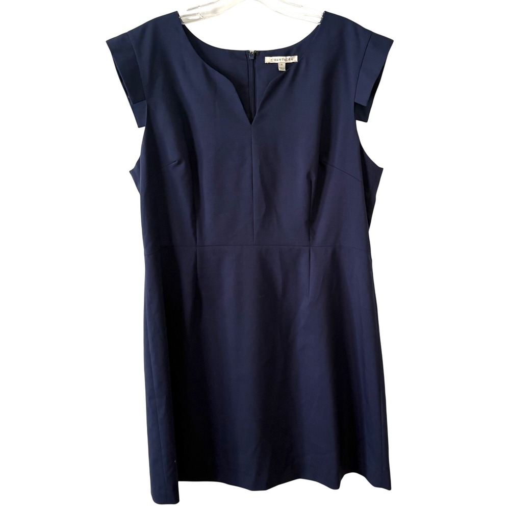 41 Hawthorn Navy Sweetheart Neckline Office Work Wool Blend Dress in Size 16